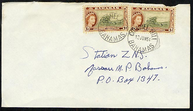 Colonel Hill Bahamas 1964 postmark