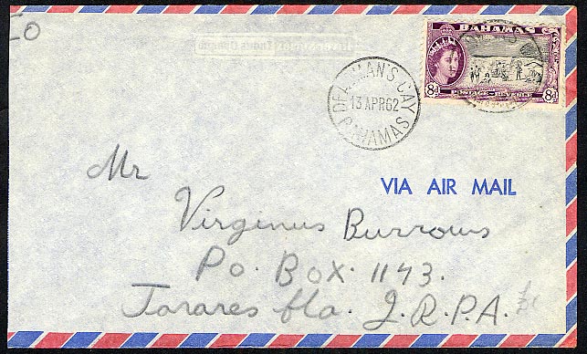 Deadman's Cay Bahamas 1962 postmark