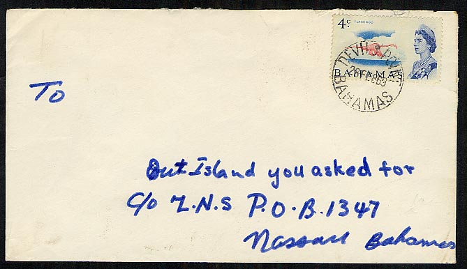 Devils Point Bahamas 1969 postmark