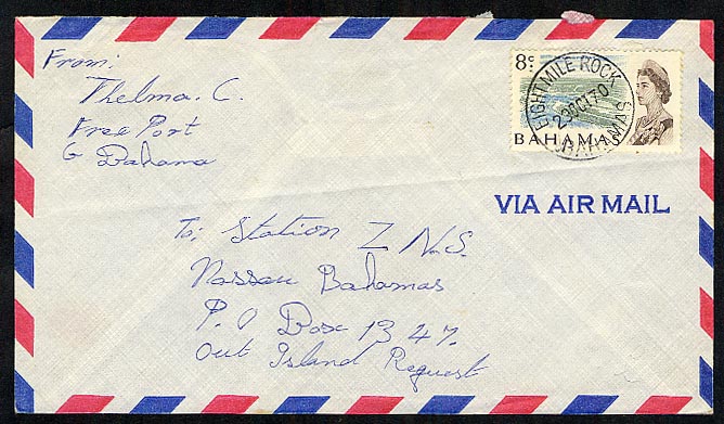 Eight Mile Rock Bahamas 1970 postmark