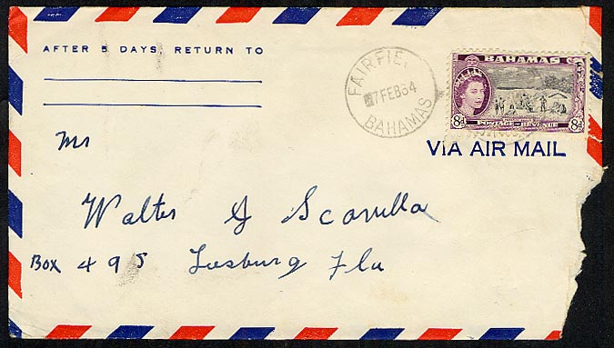 Fairfield Bahamas 1964 postmark