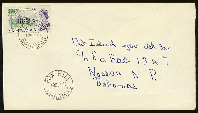 Fox Hill Bahamas 1967 postmark