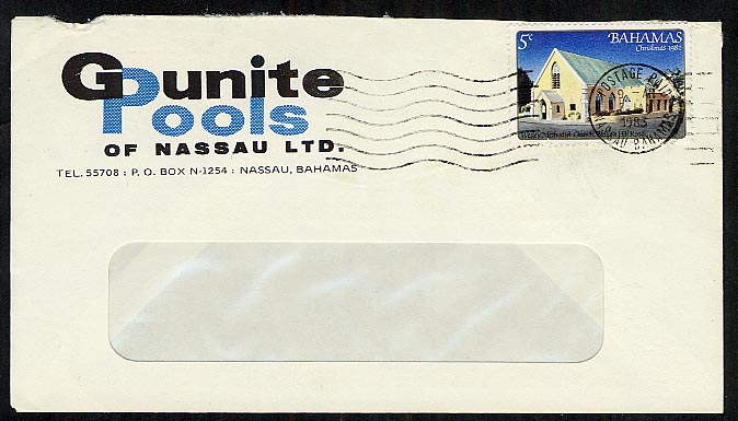Nassau Bahamas 1983 postage paid postmark