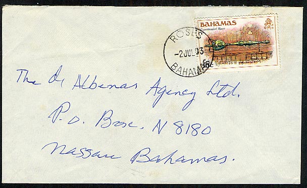 Roses Bahamas 1983 CDS postmark