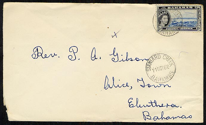 Staniard Creek Bahamas 1962 postmark
