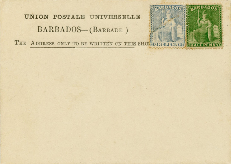 Barbados 1881 formular postcard