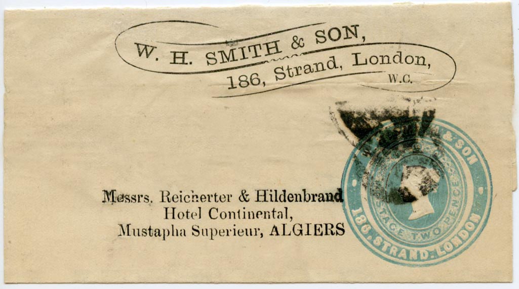W H Smith newspaper wrapper to Algiers