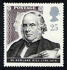 Rowland Hill GB 25p stamp